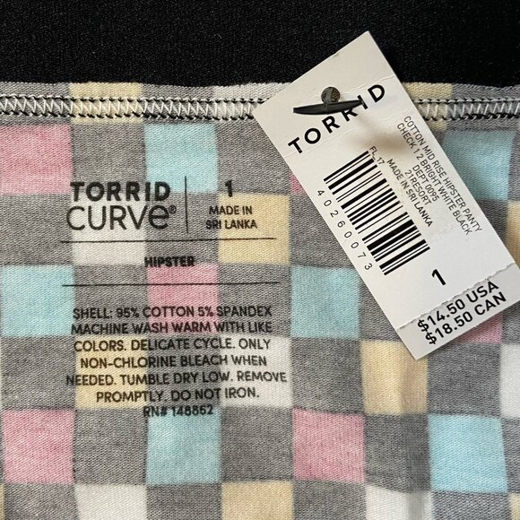 Torrid Panties Underwear Womens Curve Hipster Plus Sz 1 Checkered Multicolor NEW - Picture 10 of 10